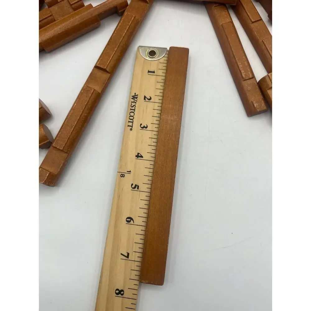 Vintage Lincoln Logs 77 Piece Lot Original Wooden Building Logs Parts + Flag